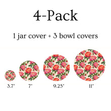 Load image into Gallery viewer, Peony Floral Premium Cotton Bowl Covers (4-Pack)