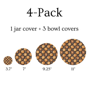 Black Sourdough Premium Cotton Bowl Covers (4-Pack)