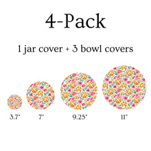 Load image into Gallery viewer, Spring Floral Sourdough Premium Cotton Bowl Covers (4-Pack)