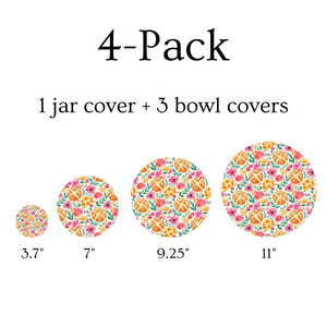 Spring Floral Sourdough Premium Cotton Bowl Covers (4-Pack)