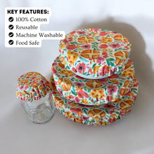 Load image into Gallery viewer, Spring Floral Sourdough Premium Cotton Bowl Covers (4-Pack)