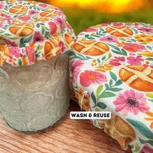 Load image into Gallery viewer, Spring Floral Sourdough Premium Cotton Bowl Covers (4-Pack)