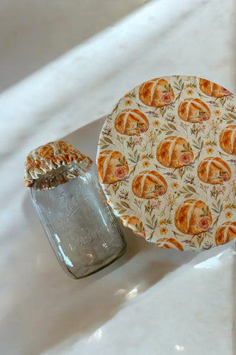 Sourdough Vintage Floral Premium Cotton Bowl Covers (4-Pack)